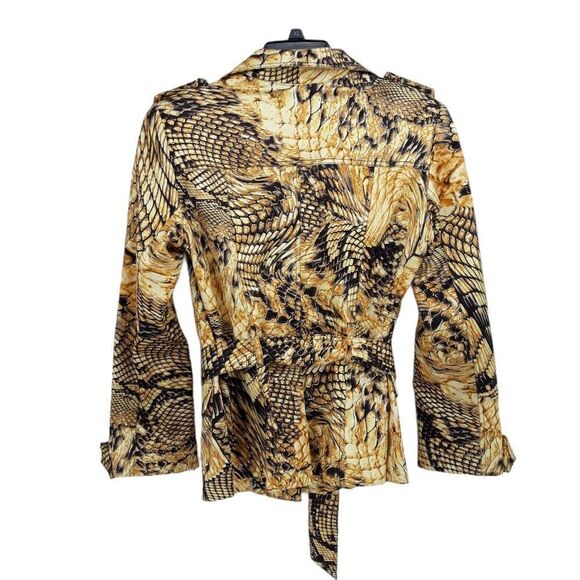 Vtg Cache Unique Statement Jacket Dragon Eagle Military Moto Belted Golden Sz L - Picture 7 of 16